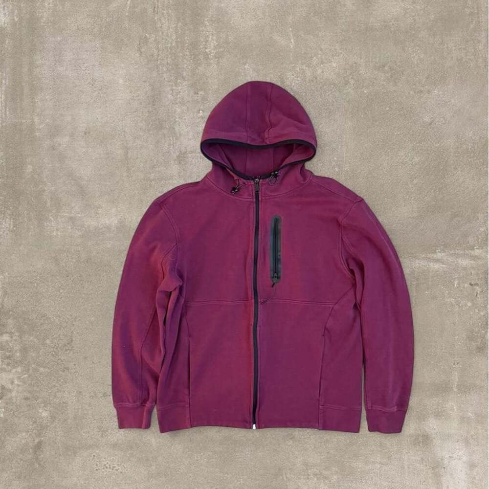 CSG Burgundy Full Zip Techwear Hoodie